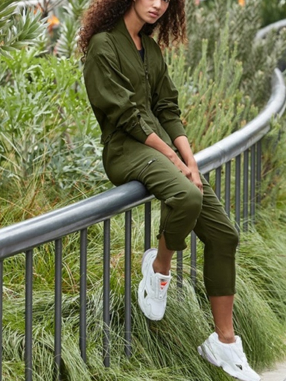 Athleta Lenox Jumpsuit in Tuscan Olive Sz 10
